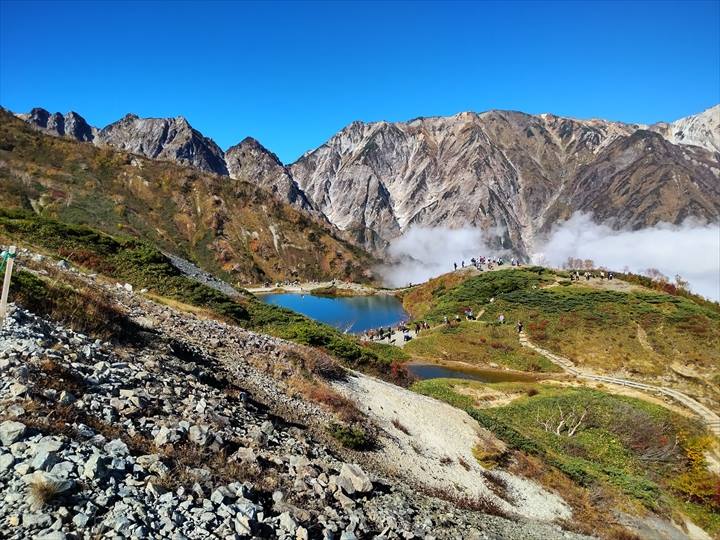 唐松岳　登山道から見える八方池